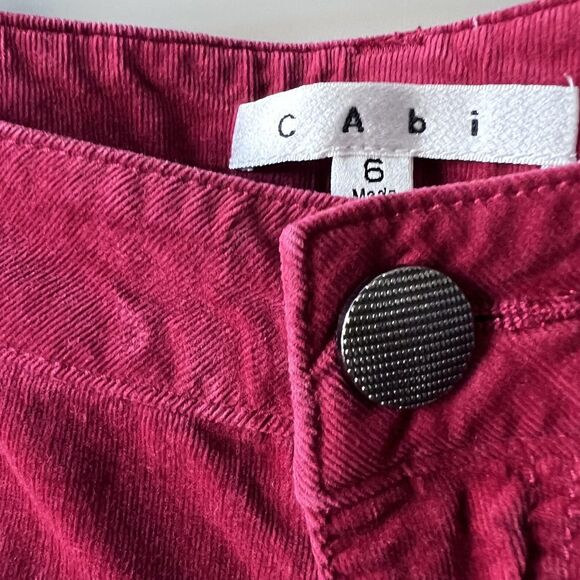 CAbi Pants Womens 6 Red Corduroy Stretch 5-Pocket Skinny Straight Style 160 - Picture 6 of 14